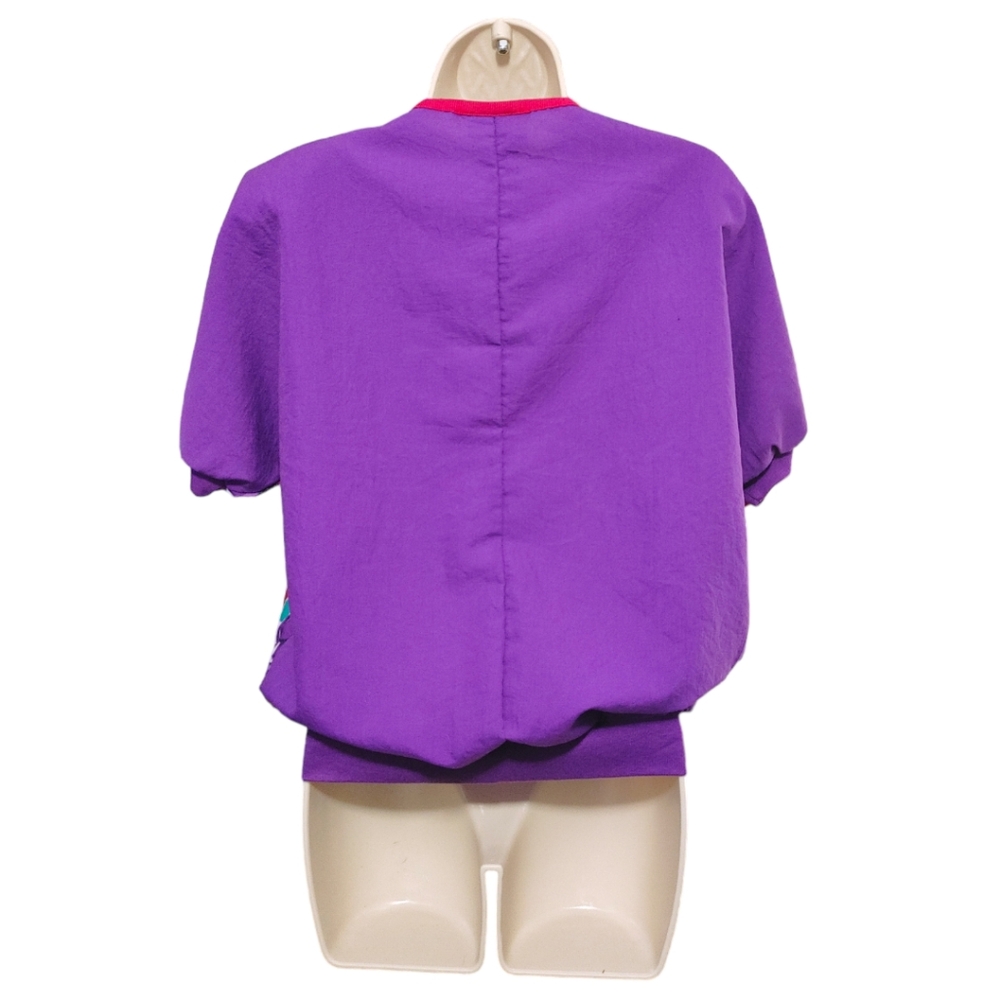 Vintage Cricket Lane Colorful Short Sleeve Sweatshirt Women's Size Small NWT - Picture 2 of 12